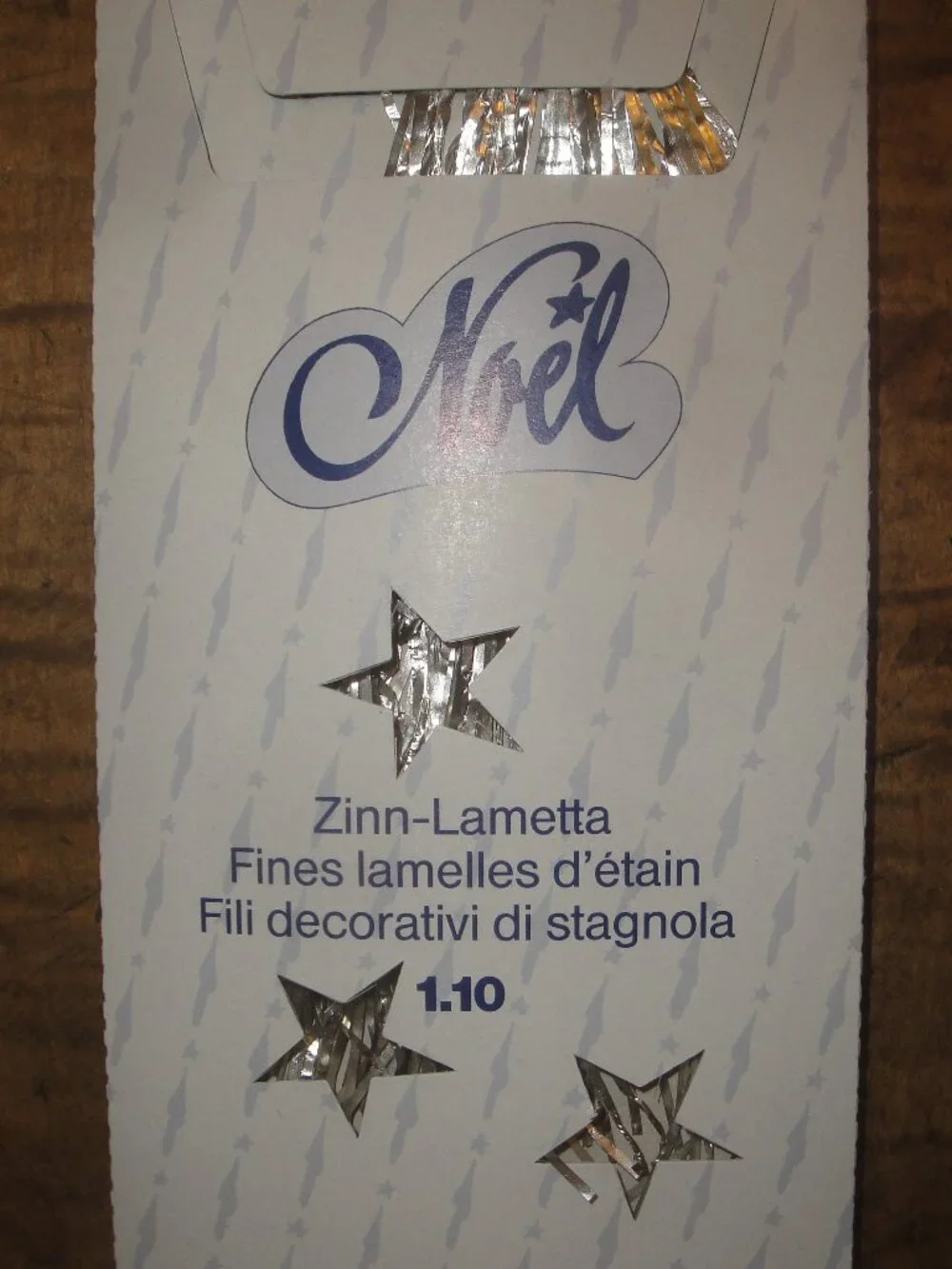German SILVER TIN Christmas Tree Tinsel Metal Foil Icicles Zinn Lametta Icicles